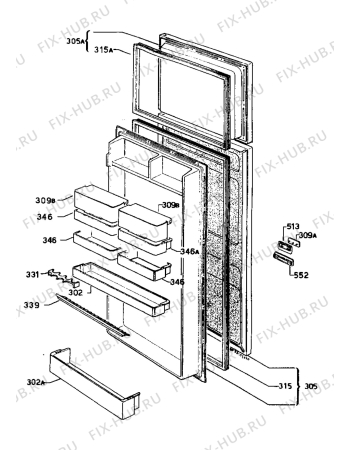 Взрыв-схема холодильника Zanussi ZI6280/2T - Схема узла Refrigerator door